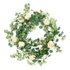 장식용 꽃 5.9 피트 교수형 결혼 장식 아이비 가짜 식물 유칼립투스 화환 인공 꽃 홈 데코 로즈 포도 나무