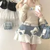 Jupes Femmes 90s Mignon en peluche en dentelle patchwork mini-jupe japonais kawaii lolita gâteau y2k