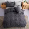 Sets grijze dekbedoverlegt kingsize zachte en borduurwerk shabby chic boho beddengoedsets, 100% gewassen microfiber getuft dekbeddekselset