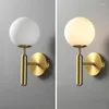 Wall Lamp Globe Led Light Fixtures Modern Glass Ball Stairs Wandlamp Up Down Bathroom Mirror Gold Black Nordic Round