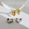 Stud Vintage Metal Hollow Heart Pearl Hoop Earrings for Women Girl New Fashion Geometric Irregular Earrings Jewelry Mujer