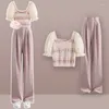 Pantaloni da due pezzi da donna Summer Set for Women 2024 Small Fresh Outfit in stile coreano Top Western Slicting Versatile Casual a due pezzi casual