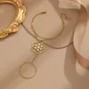 Perlen Lutaku Ästhetische Geometrie Edelstahl Anhänger Blume des Lebens Armband Schichten für Femme Vintage Finger Juwely Party Geschenk 240423