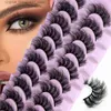 False Eyelashes 10 pairs of fluffy Russian striped eyelashes 3D fake eyelash makeup fluffy thick eyelashes Q240425