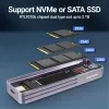 Вставки 10 Гбит/с USB3.2GEN2 M.2 NVME/SATA Двойной протокол Внешний жесткий диск.