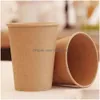 Paignes Cuptes jetables imprimées personnalisées PE Tasse de papier peint à double peint en revêtement en revêtement pour boissons de fête Drop Livraison Home Garden Ki OT3NX