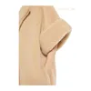 Designer casacos casacos casacos de luxo Max Mara 2024 New Womens Teddy Bear Series Straight Style Straight Wide Camel Plush Long Casat