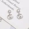 Orecchini vintage per borchie Domana designer di lusso Earring Double Letters Women 18K Diamond Crystal Rhinestones perle Regali di nozze di San Valentino