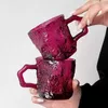 Gobelers 200 ml rose avec glacier verre haut niveau d'apparence domestique boisson eau cuillère cafée tasses froides lait h240425