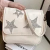 Drawstring Women Casual Sling Bag stora kapacitet Pu Star Messenger Stylish Satchel Justerbar rem Y2K för utomhusresor