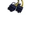 PCI-E 6-pins tot dubbele 6+2-pins (6-pins/8-pins) Power Splitter Cable grafische kaart PCIe PCI Express 6pin naar dubbele 8-pins voedingskabel