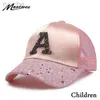 Caps hoeden schattige kinderen honkbal petten babymeisjes zon vizier hoeden jongens snapback casquette gorras brief een hiphop hoeden kinderen zomer mesh cap d240425