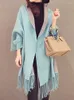 Scarves XITAO Large Double Wears Full Sleeved Cardigan Thicked Cloak Shape Female Shawl Wrap High Quality Spring 2024 VKA-002