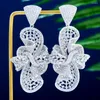 Kolczyki Dangle Godki Maxi African Bowknots for Women Wedding Party Cubic Zircon Dubai Bridal Earring Boucle D'Oreille 2024