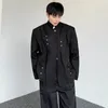 Ternos masculinos Luzhen elegante design de emenda ruched blazer Outwear 2024 Spring Fashion Street original Jaqueta casual de cor sólida LZ2948