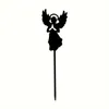 Cifbuy deco 1pc Angel Garden Stake Iron Silhouette Christmas Courtyard Garden Decor Academy外の農家の装飾地面240419