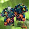 Casual shirts voor heren bloemen kikker 3d bedrukt voor mannen kleding Harajuku Fashion Hawaiiaanse bloemdier grafisch strand shirt vrouwen y2k blouses