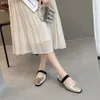 Mary Jane Female Genuine Leather 2024 Spring New Ballet Women Square Toe Low-heel Sheepskin Ladies Shoes
