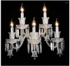 Wall Lamp Ly Golden Clear Crystal 2 Arms Sconces Home Bedroom Sconce LED K9 AC D