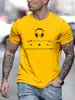 Men's T-Shirts Music Lover Pattern Print Mens Medium Stretch T-shirt Graphic Tee Mens Summer Clothes Mens OutfitsL2404