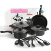 Ensemble de 13 pièces Pots et casseroles antiadhésives Kit de cuisine Ustensiles Frysile Pan Couchez des cadeaux pour les amis et la famille 240418