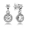 Autentisk 925 Sterling Silver Classic Elegant Classic Drop Earrings Lämpliga för örhängen smycken 290594CZ Fashion Presentörhängen örhängen