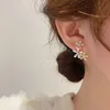 Dangle Kronleuchter neuer koreanischer Imitation Perlenblumenohrringe für Frauen leichte Luxus elegante Kristall Zirkon Ohrringe Juwely Party Geschenk