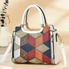 Sacs de soirée Geo Colorblock Handsbags Crocodile Emed Crossbody Bag Women's Office Work Work Satchel Purse