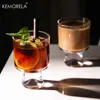 Bambucini da 8,1 once di vetro mini gambo lungo perfetto per il gelato a vino rosso bevande fredde da caffè dessert yogurt succo di budino di yogurt h240425