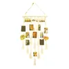 Decorative Figurines Wall Hanging Picture Display Macrame With Fairy Light And Clip Boho Woven Po Collage Frame Tassels