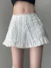 Skirts Deeptown Y2k Coquette Kawaii Lace White Mini Skirt Sweet Girls Party Preppy Style Fairy Japanese Harajuku Cute Short 2024