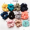 Hair Accessories 117 Styles Lady Girl Scrunchy Ring Elastic Bands Pure Color Leopard Plaid Large Intestine Sports Dance Scrunchie Hair Otytp