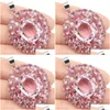 Pendant Necklaces Pendants 45X3M Sell Big Gemstone Pink Morganite Kunzite Womans Gift Sier Drop Delivery Jewelry Dhjdc