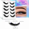 False Eyelashes 5 pairs of false eyelashes winged soft artificial mink eyelashes fox eye cat eyelashes and natural appearance eyelashes Q240425