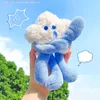 Cute and creative pull-up starfish plush doll backpack pendant, fashionable and personalized internet celebrity telescopic doll keychain for women