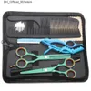 Hair Scissors Hair Cutting Scissors Suit 5.5" 6" 440C Thinning Shears Barber Makas Hairdressing Scissors Razor Professional Hair Scissors set Promotion Q240425