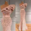 Runway Dresses Sparkly Sequined Celebrity One Shoulder Ruffle Green Purple Pink Sexy Mermaid Party Formal Occasion Shiny Evening Gowns