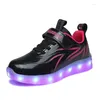 Scarpe casual taglia 26-37 USB carica sneaker luminose per bambini con pantofole Lusminou per ragazzi che corrono