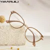 Sunglasses Frames YIMARUILI 2024 Fashion Plain Makeup Trend Alloy Eyewear Retro Ins Style Cat Eye Optical Prescription Eyeglasses Women S11