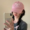 Ball Caps Корейский лук Бейсбол Женщины Y2K Pink Bows Вышитые шляпы Smapback Summer Регулируемая мягкая вершина