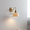 Vägglampor nordiska moderna LED -lampan koppar keramisk lampskärm vardagsrum badrummet