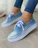 Casual Shoes 2024 Spring and Autumn Large Size Canvas Lace-up One-Step Plat-Bottomed låg-top singel Wild Loafers