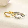 Designer Letter Bandringen Dames Heren Roestvrij staal Goud Golvergieide Liefde Luxe Open Ring Paar Ringen vinger bruiloft Sieraden Gift