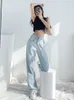 Jeans femminile in pantaloni mollano aautumn sciolte dritta color gamba larga gamba in stile sottile pantaloni sottili