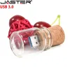 Drives Jaster 5PCS / lot USB 3.0 U Verre Disk Verre Bottle avec Cork Flash Drive Pendrive 4 Go 8 Go 16 Go 32 Go 64 Go 128 Go Gift de mariage