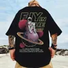 T-shirts masculins T-shirt pour hommes de la mode 3D SPACE ASTRONAUT Impression à manches courtes Tee Summer Street Hip Hop T-shirt pour hommes Men de vêtements surdimensionnés Topsl2404