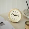 Klockor Ins Nordic Cream Silent Clock Desktop Decorative Simple Small Clock Desk Bedside Oranment för sovrumskontor Studie gåvor