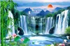 3d muurschilderingen behang voor woonkamer waterval bamboe lotus landschap schilderen schilderij natuurlijke landschap wallpapers achtergrond muur8689881