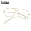 Warblade Vintage Gold Metal Frame Eyeglass Mens Sun Glasses Retro Square Optical Lens Eyewear Nerd Gary Glasshes 240424