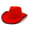 Chapeaux à bord large chapeau seau cowboyhat automne et hiver mâle et femelle kazz jazz chapeau européen et américain mode ouest cowboy occidental y240425